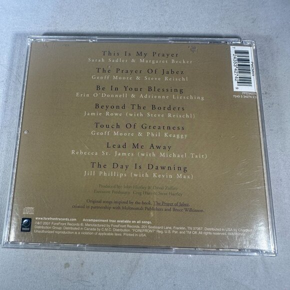 The Prayer Of Jabez Music CD 2001 Worship Album ForeFront Records Good Condition - Picture 2 of 3